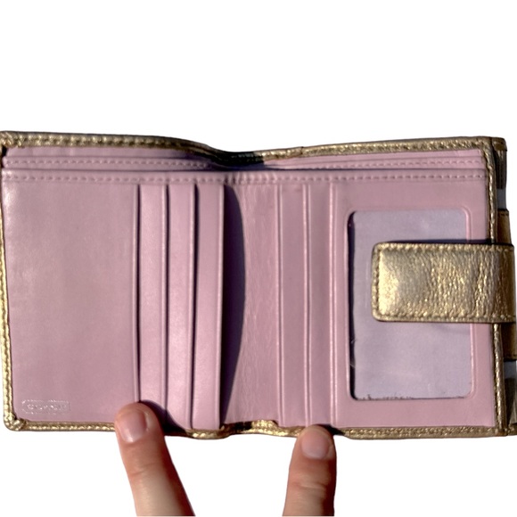 EUC Gold Shimmery Coach Wallet - Picture 8 of 11